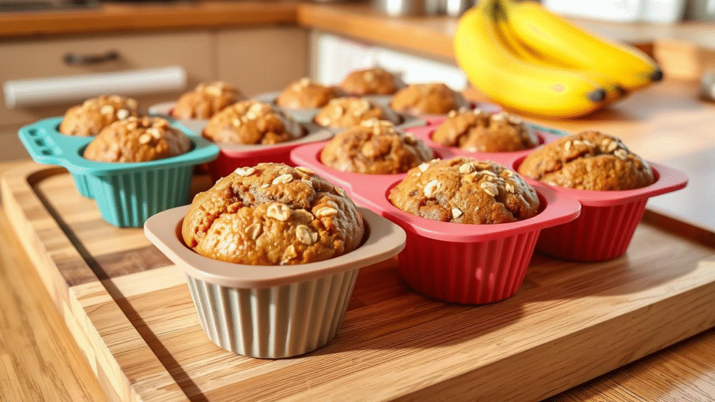 brioșe cu banană și ovăz