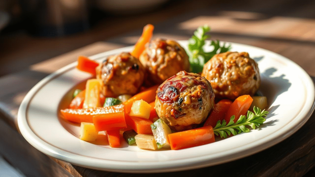 chifteluțe de curcan la cuptor (+1 an, 25 minute)