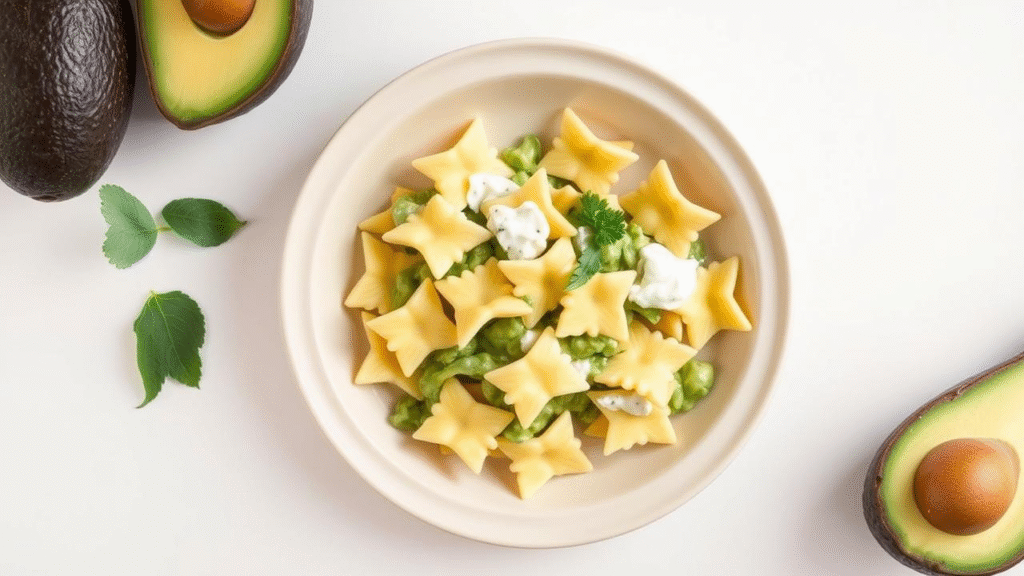 paste cu avocado și brânză dulce (+1 an, 12 minute)