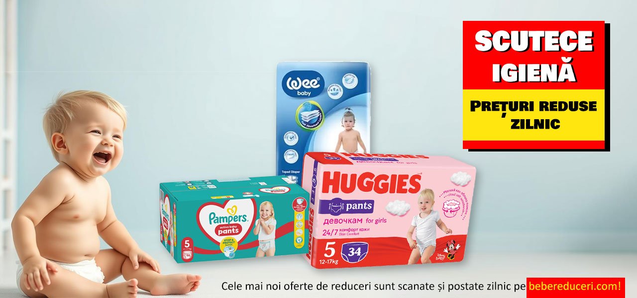 Reduceri la scutece și produse de igienă pentru bebeluși