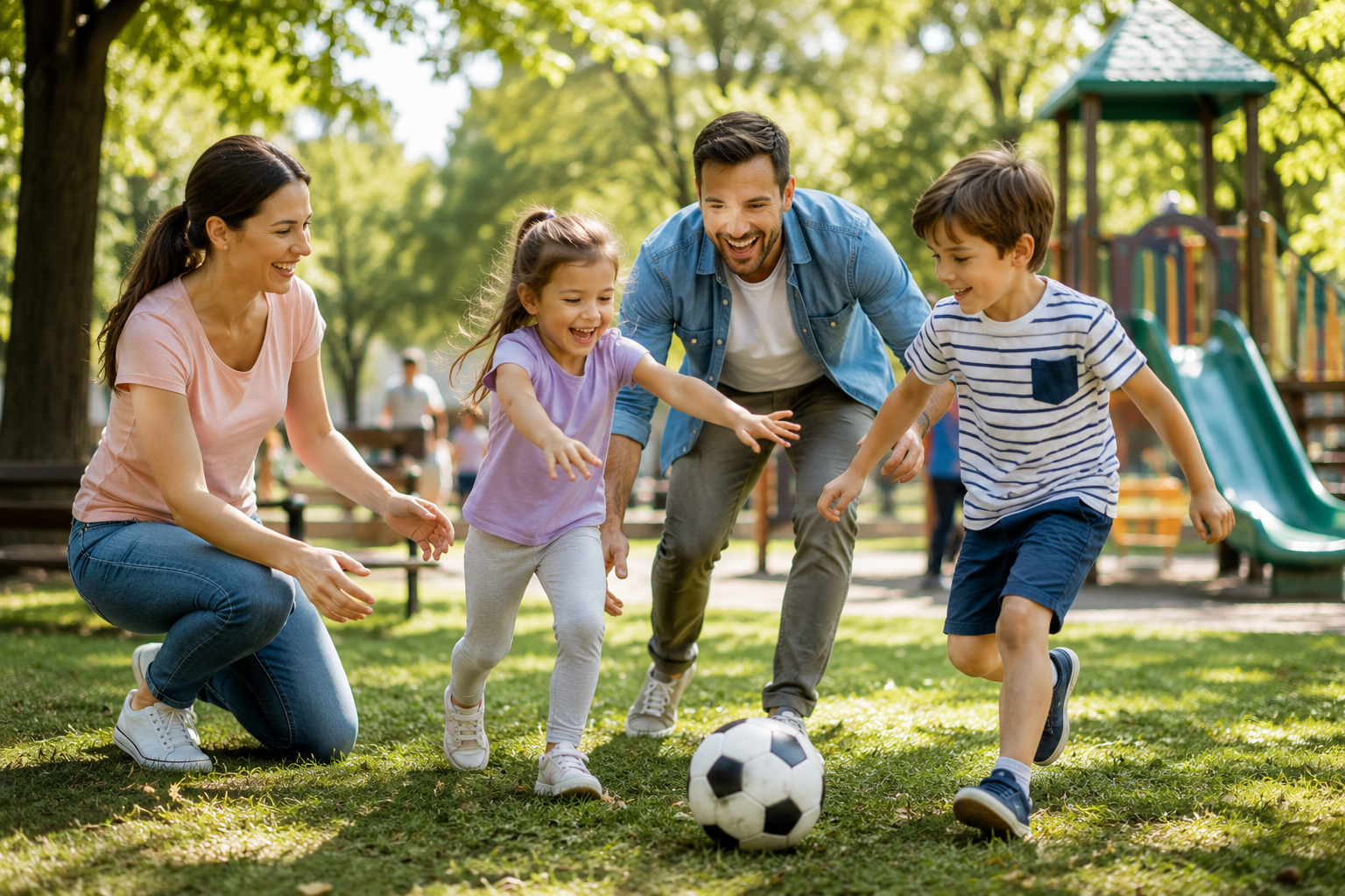 joacă de familie în parc