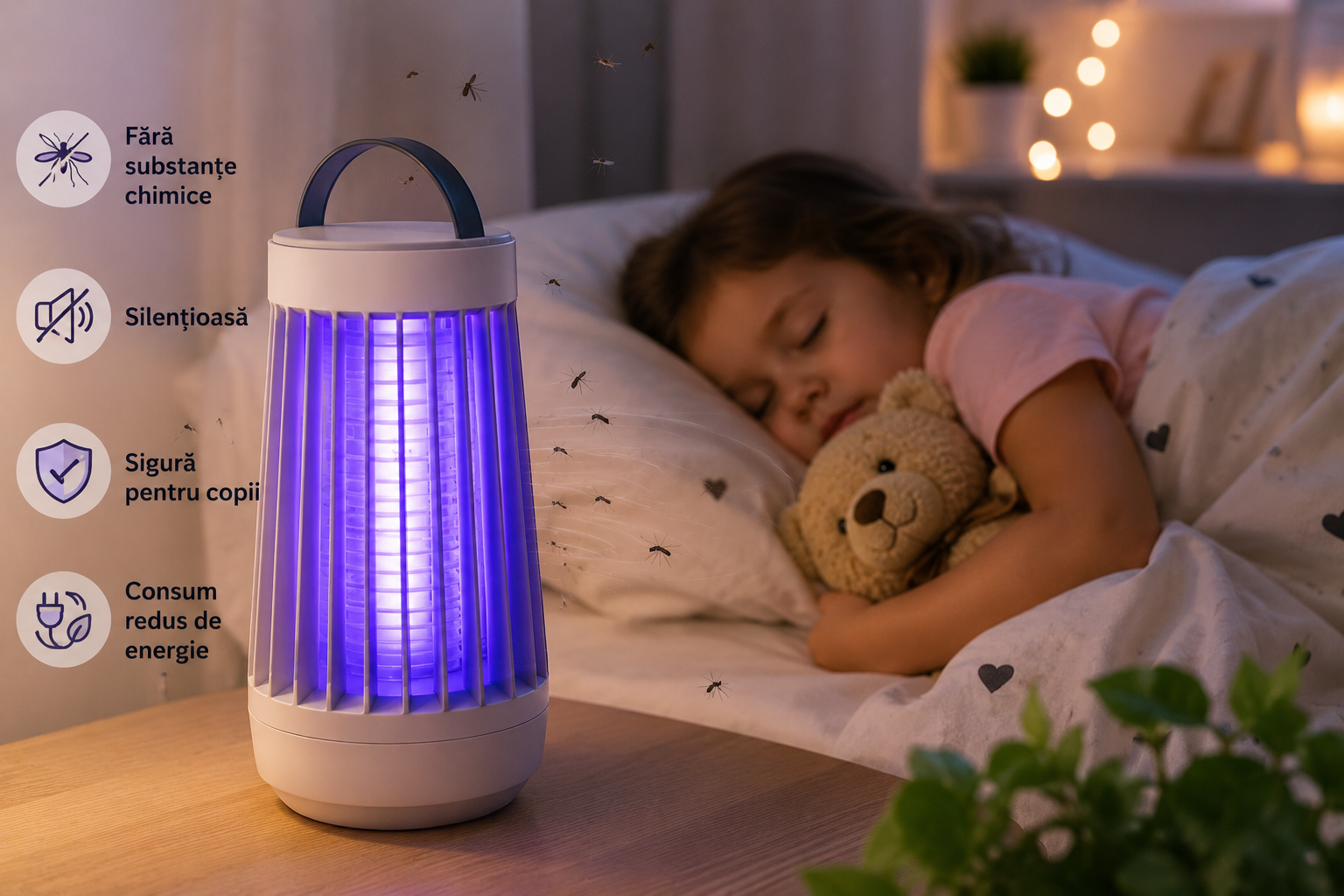 lampa anti insecte într o cameră de copil țânțari