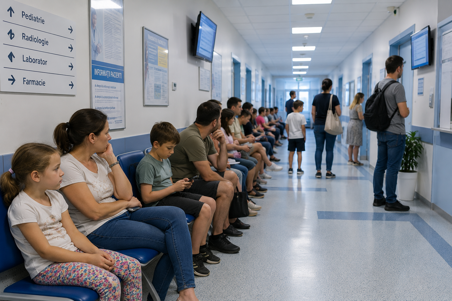 sală de așteptare la clinica pediatrie spital